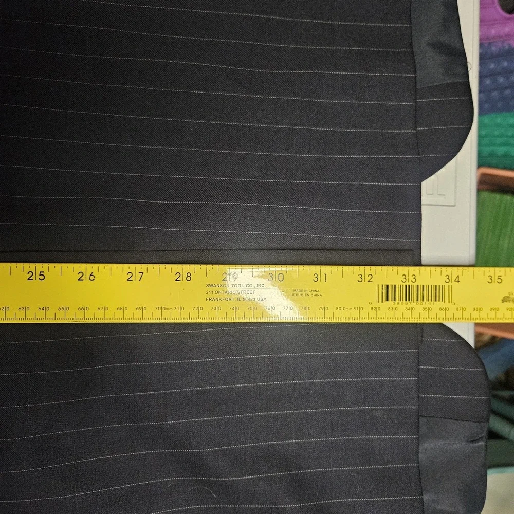 Ralph‎ Lauren Mens Blazer 46L Navy Wool Pinstripe Sport Coat Suit Jacket